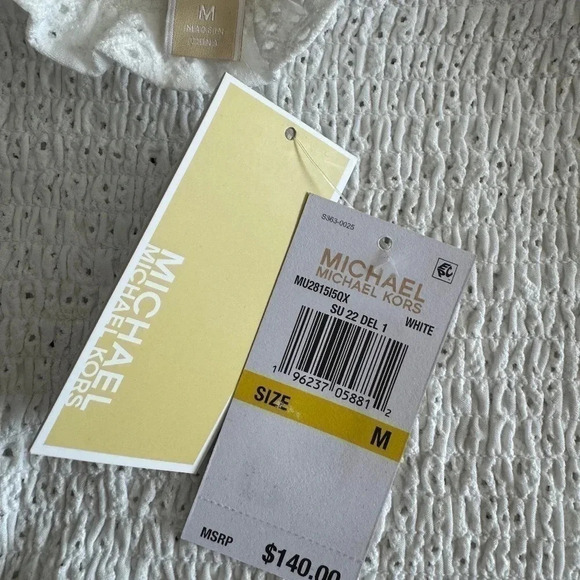 MICHAEL Michael Michael Kors Women's Julia Eyelet Mini Dress Medium White - Picture 8 of 11